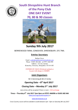 sshbpc ode 2017 - The Pony Club Branches