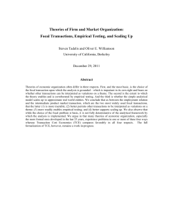 Theories of Firm and Market Organization