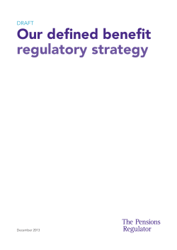 Draft: our defined benefit regulatory strategy