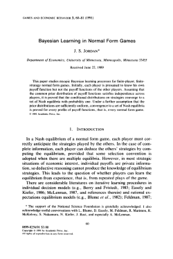 Bayesian Learning in Normal Form Games