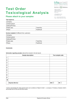 Test Order Toxicological-Analysis