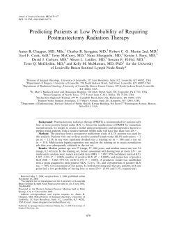 Predicting Patients at Low Probability of Requiring Postmastectomy