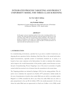 integrated process targeting and product uniformity model for three