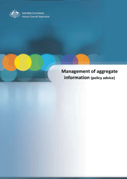 Management of aggregate information (policy advice)