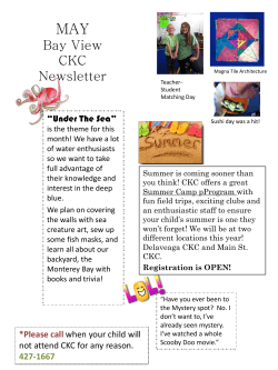 MAY Bay View CKC Newsletter - Campus Kids Connection, Inc.