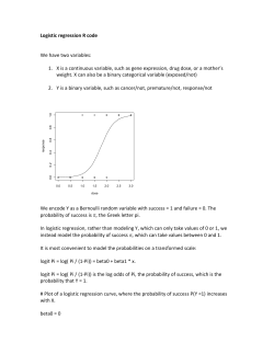 Logistic regression R code