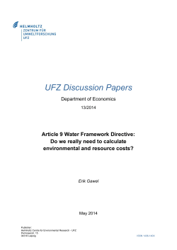 Article 9 Water Framework Directive: Do we really need to