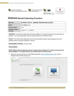 OnCore Implementation Project Charter