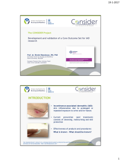 CONSIDER - COS for Incontinence