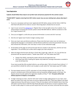 Team Registration Instructions for Captains