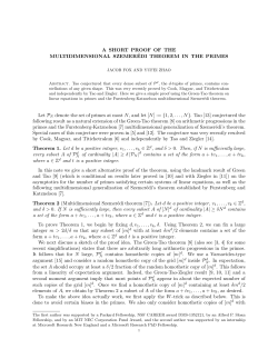 A short proof of the multidimensional Szemer&eacute;di