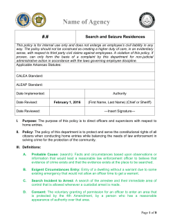 Search and Seizure Residences - Arkansas Association of Chiefs of