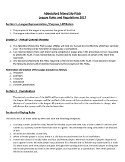 Abbotsford Mixed Slo-Pitch League Rules and Regulations 2017