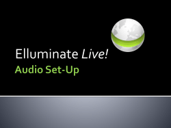 Elluminate Live! Audio Set-Up