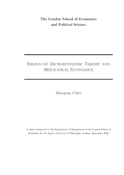 Essays on Microeconomic Theory and Behavioral Economics