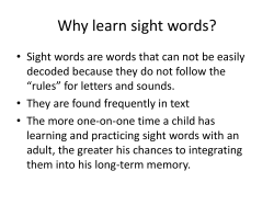 parker center k sight word game