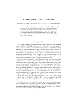 EXISTENTIALLY CLOSED II1 FACTORS 1. Introduction This paper
