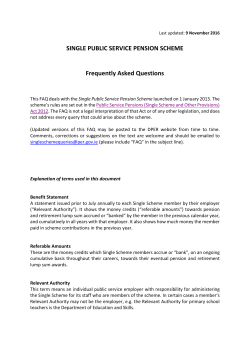 Single Scheme FAQ - Department of Public Expenditure and Reform