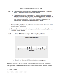 SOLUTIONS ASSIGNMENT 1 STAT 231