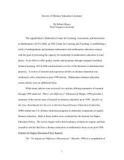 Review of Distance Education Literature