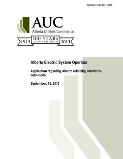 Approval of Alberta reliability standards definition