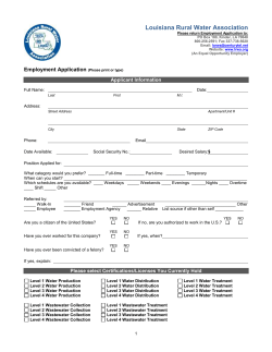 Employment application - Louisiana Rural Water Association