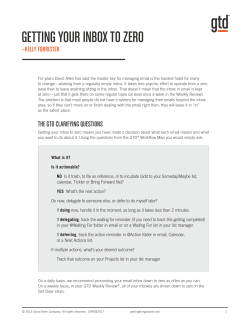 getting your inbox to zero - David Allen`s Getting Things Done