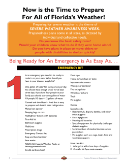 Emergency Kit, Make a Plan, Be Informed