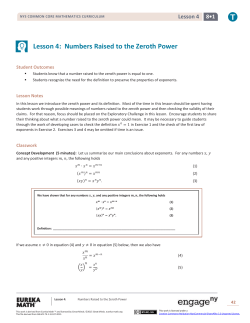 Grade 8 Mathematics Module 1, Topic A, Lesson 4