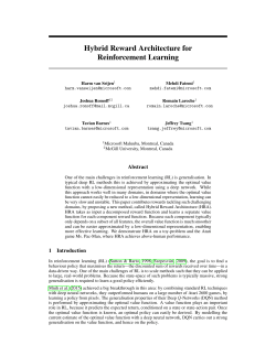 Hybrid Reward Architecture for Reinforcement Learning