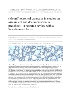 (Meta)Theoretical gateways in studies on assessment and