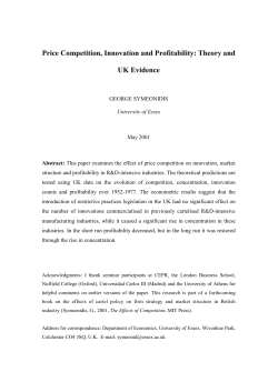 Price Competition, Innovation and Profitability