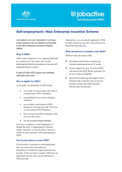 Self-employment * New Enterprise Incentive Scheme