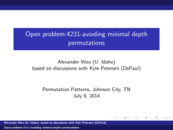 Open problem:4231-avoiding minimal depth permutations
