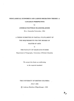 NEOCLASSICAL ECONOMICS AND LABOUR MIGRATION