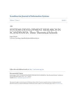 SYSTEMS DEVELOPMENT RESEARCH IN SCANDINAVIA: Three