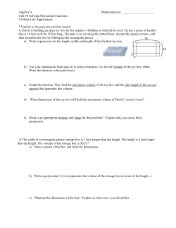 Algebra II Mathematician: Unit #4 Solving Polynomial Functions 5.8