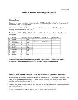 2016 NJSIAA Policies Pertaining to Baseball