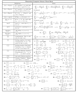 Theoretical Computer Science Cheat Sheet Definitions Series f(n