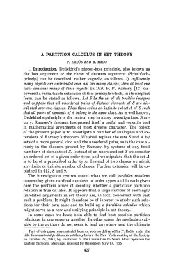 A partition calculus in set theory