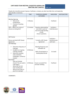 Unit-Based Team Meeting: Suggested agenda for