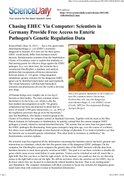 Chasing EHEC Via Computer: Scientists in Germany Provide Free