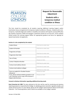 Temporary Medical Condition / Disability