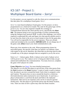 ICS 167 - Project 1: Multiplayer Board Game &ndash; Sorry!