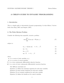 A Child`s Guide to Dynamic Programming