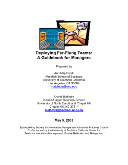 Deploying Far-Flung Teams: A Guidebook for Managers
