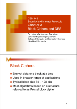 CEN448 - Block Ciphers and DES