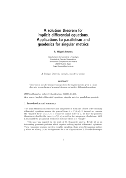 A solution theorem for implicit differential equations. Applications to