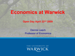 Economics Undergraduate Open Day