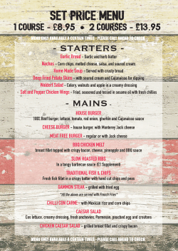 SET PRICE MENU